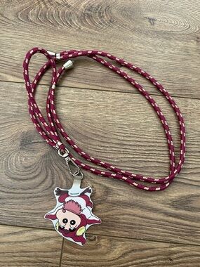 Burgundy Cartoon Character phone Lanyard with Clip